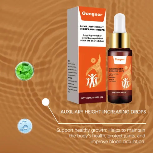 Googeer Auxiliary Height Increasing Drops 20ml body treatment bottle with peppermint extract and vitamin B1
