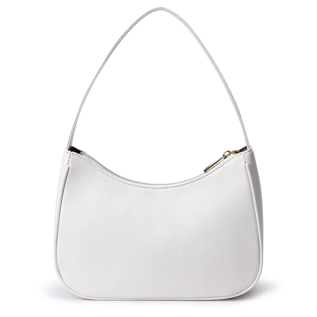 Retro waterproof shoulder bag in apricot colour with adjustable strap made from PU material