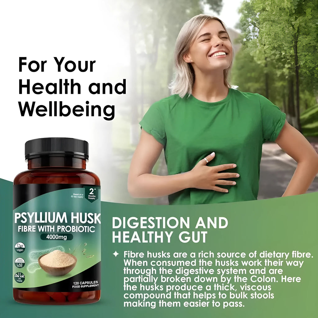 Bottle of Yang Plantain Seed Shell Capsule Probiotics Supplement with 120 tablets for adult digestive health