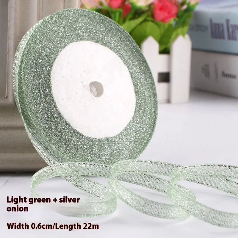 Polyester gift packaging ribbon roll in selected colour, 0.6cm wide decorative band