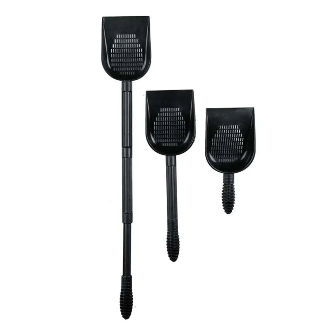 Aquarium sand shovel with extendable removable design for fish tank maintenance, shown as ZY SC Long or minimalist style
