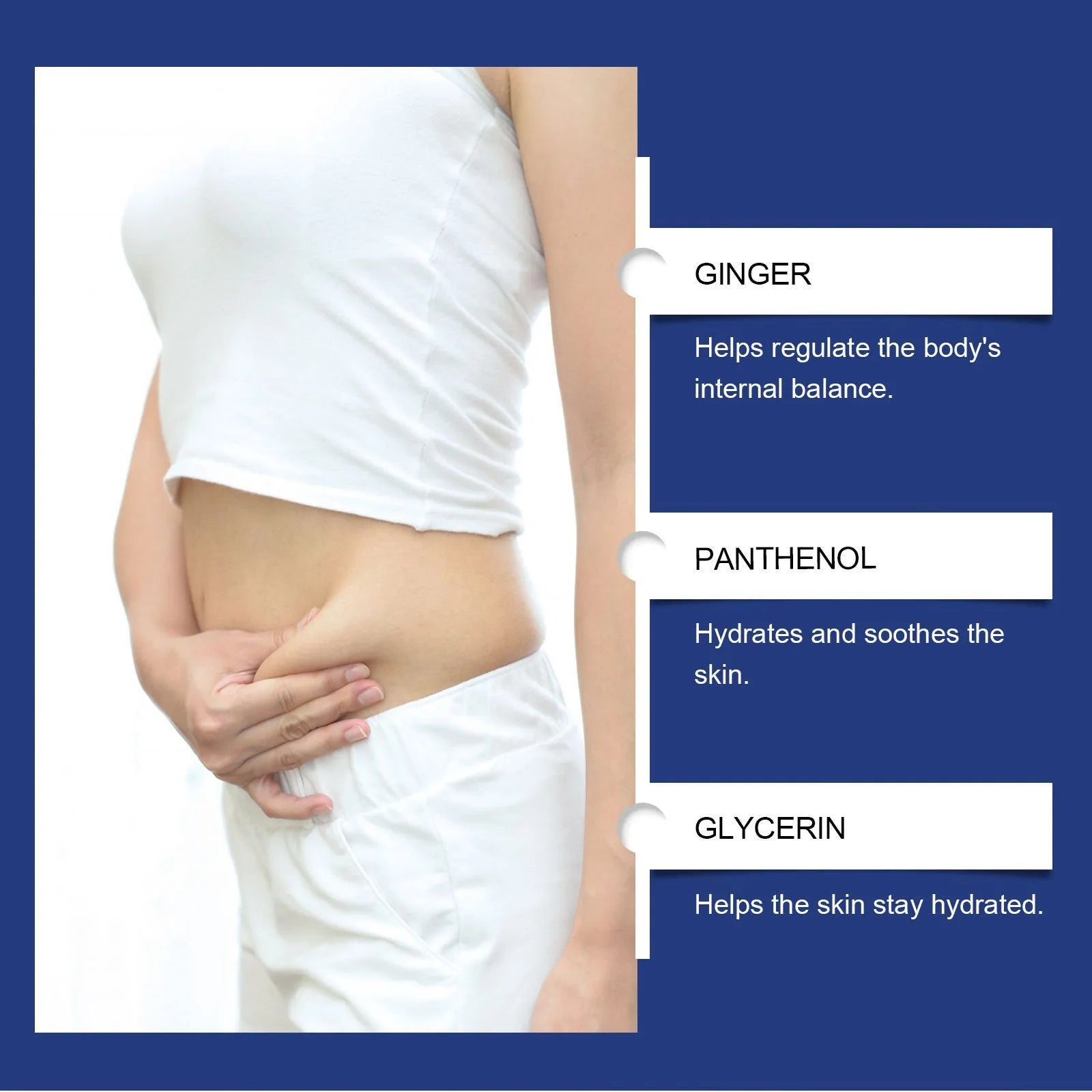 Four body care patches with ginger and panthenol formula for moisturising skin