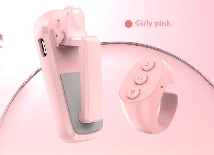 Wireless page turner remote control with clicker for tablets and e-readers in black, white, or pink