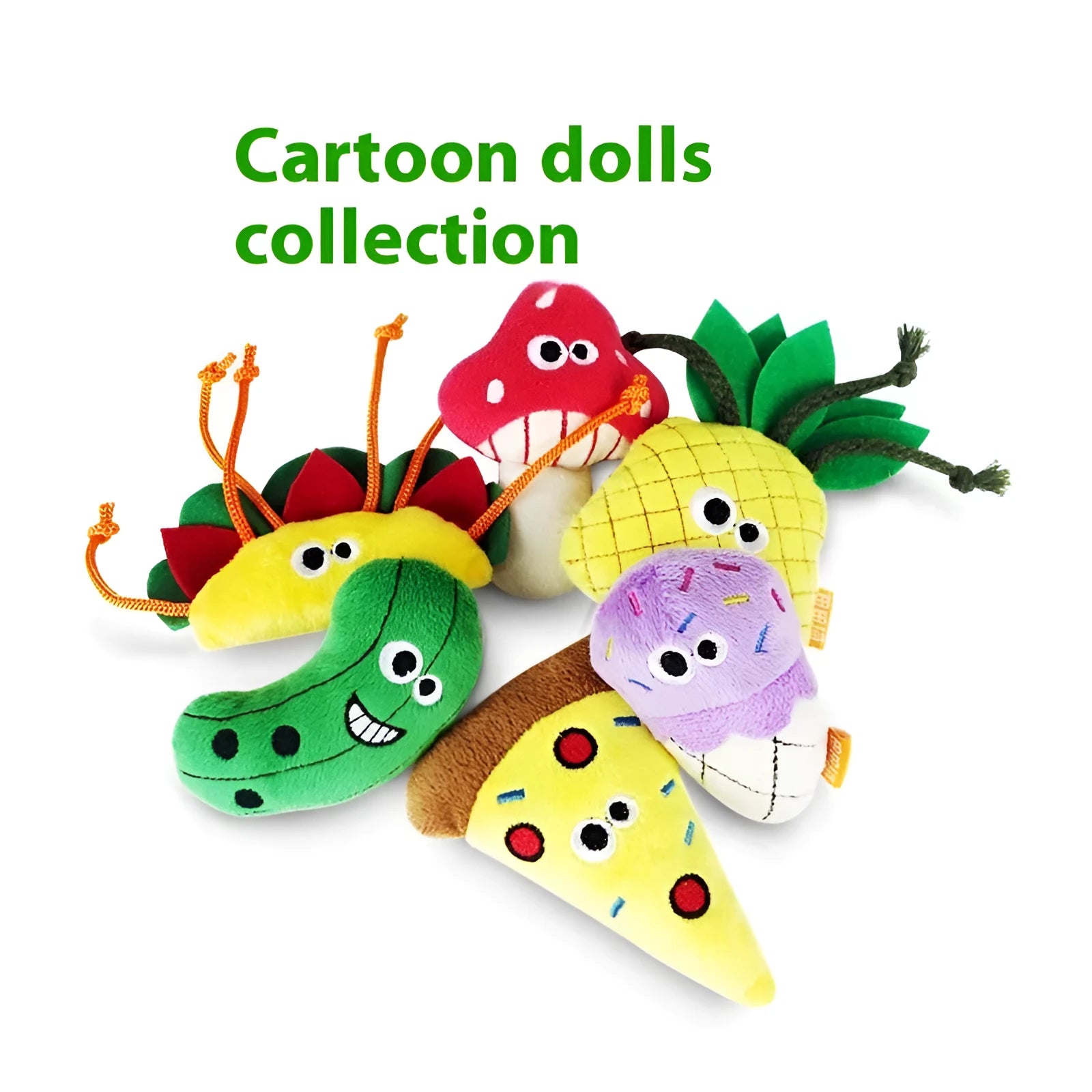 Polygonum multiflorum catnip plush toy in a food shape like burrito or pizza for cats to chew and play with.