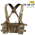 Camouflage multi-functional expandable chest harness with nylon accessory pouch for shooting sports