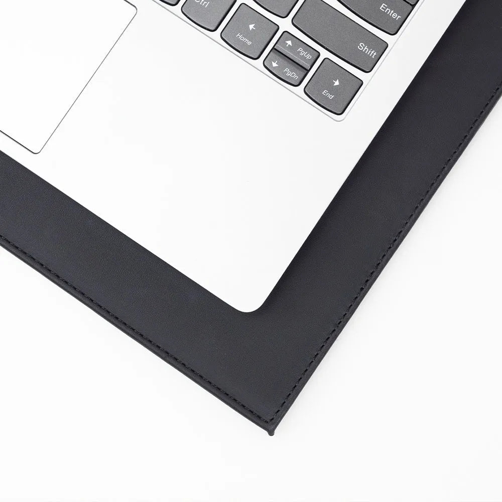 Durable anti-radiation tablet pad with heat-insulating print in black gold colour.