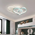 Children's ceiling fan with light and chandelier, blue and white, 59cm wide, 220V LED, ABS blades