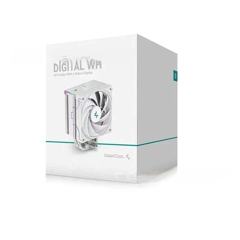 Twin tower CPU air cooler with digital display and copper-aluminium construction