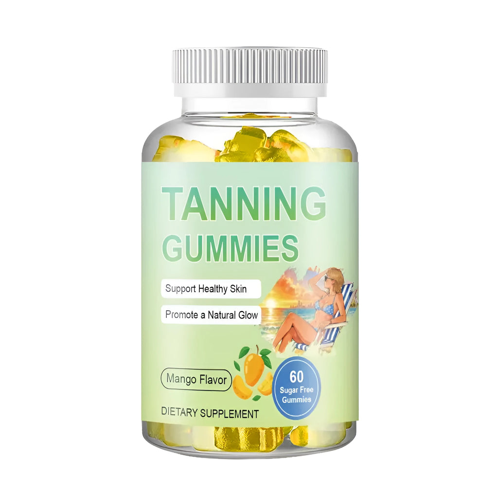 60-piece pack of tanning gummy candies with TUDCA in a functional gummy format