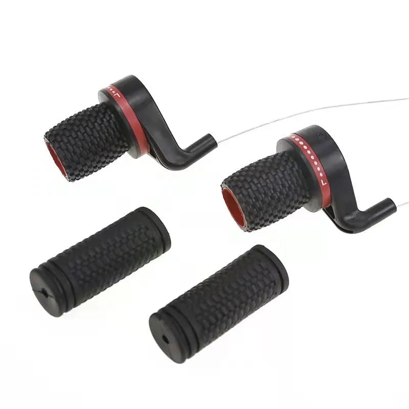 Black bicycle handlebar rotary governor shifting handle set with cables and grips for mountain bike