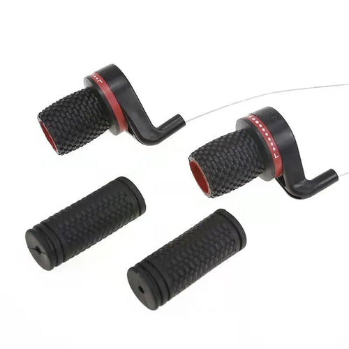 Black bicycle handlebar rotary governor shifting handle set with cables and grips for mountain bike