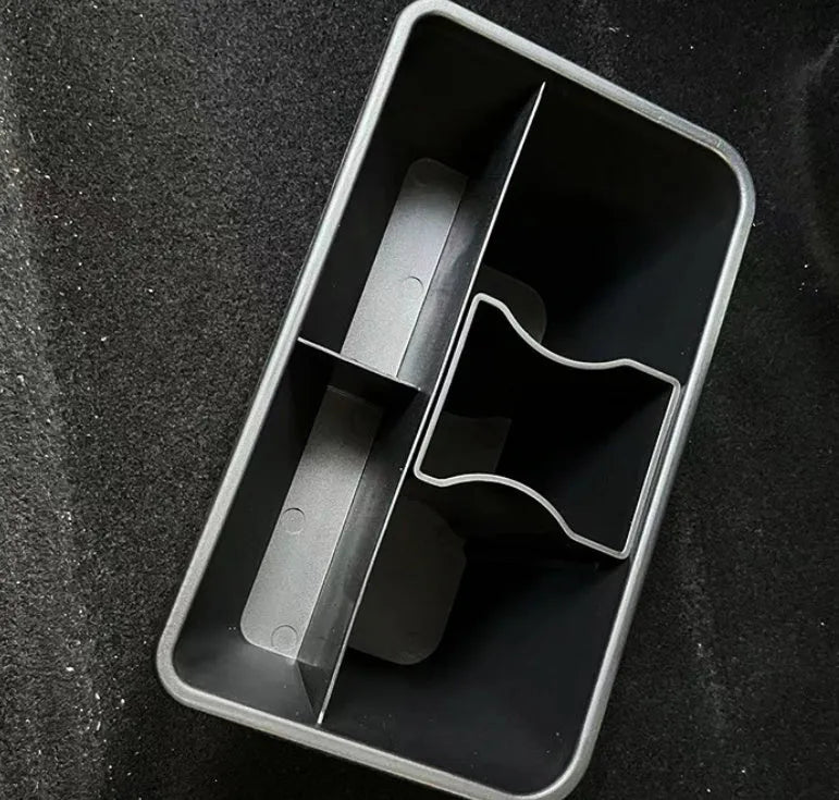 Tesla Model Y rear storage box in ABS plastic with waterproof feature and snug fit
