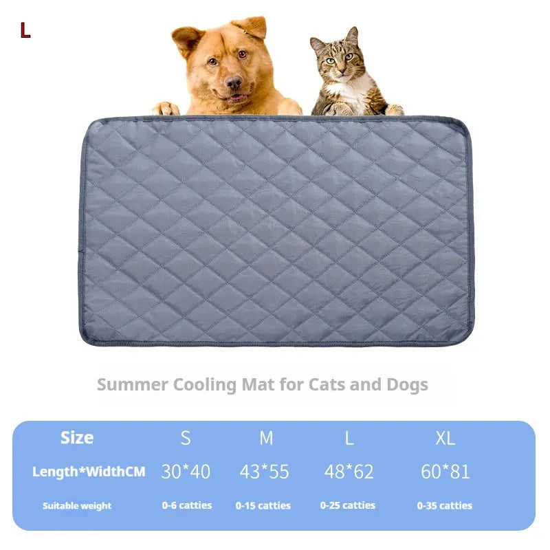 Waterproof Oxford pet mat for dogs and cats in grey or apricot, available in seven sizes