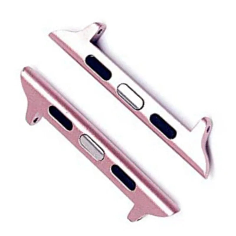 Stainless steel Apple Watch strap connector in black, rose gold, silver, gold or starlight, 14mm to 24mm