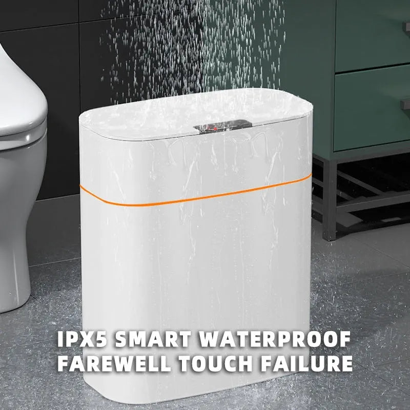 Smart trash can with automatic lid, ABS plastic, 13L size, in white colour