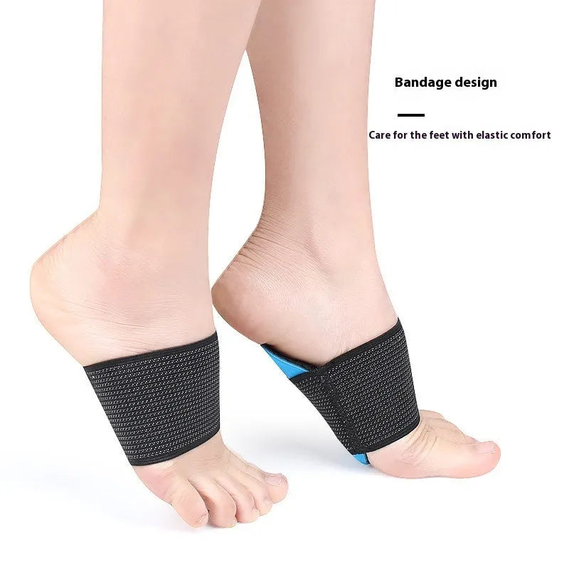 Blue elastic bandage foot pad arch support insoles for flat feet in adult and children sizes