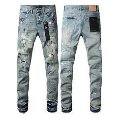 Men's black slim fit skinny jeans with straight leg design and button fly