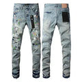 Men's black slim fit skinny jeans with straight leg design and button fly