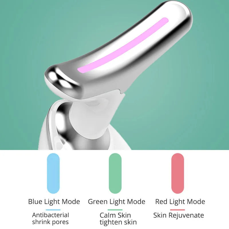 EMS thermal neck lifting massager device with LED lights, model ES-1081, on a white background.