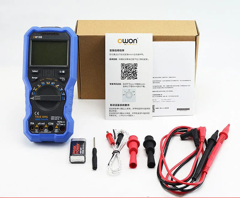 Handheld digital multimeter with NCV voltage sensing and temperature measurement function