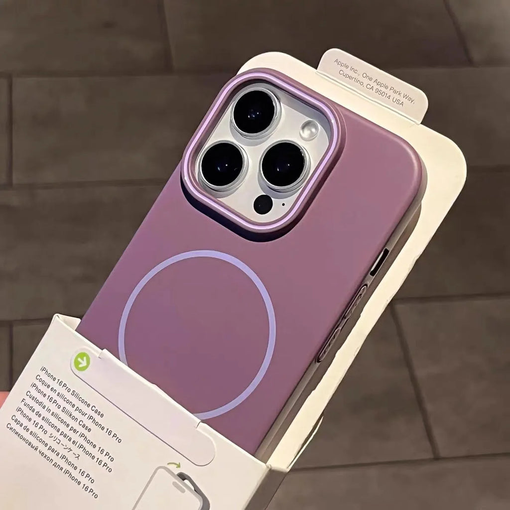 Fine Circle Magnetic Frosted Hard Shell Phone Case for iPhone, PC material, shockproof, anti-fingerprint, multiple colours