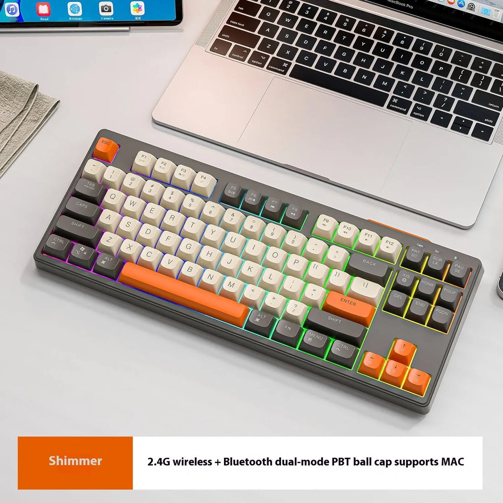 Free Wolf M87 wireless Bluetooth dual mode mechanical feeling keyboard in choice of four colours