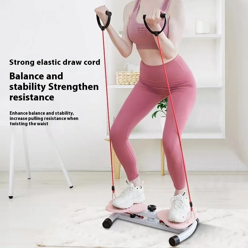 Pink or blue waist twister with drawstring, 550 x 325 x 120mm plate for home mute workout and body shaping.