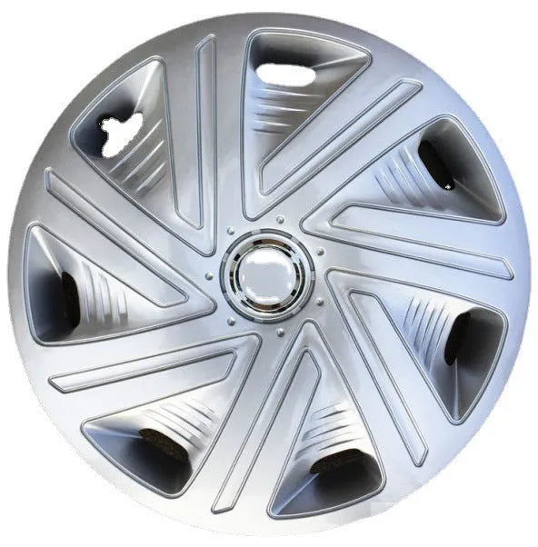 Universal monochrome ABS plastic wheel hub cover in silver, black, and electroplating finishes.