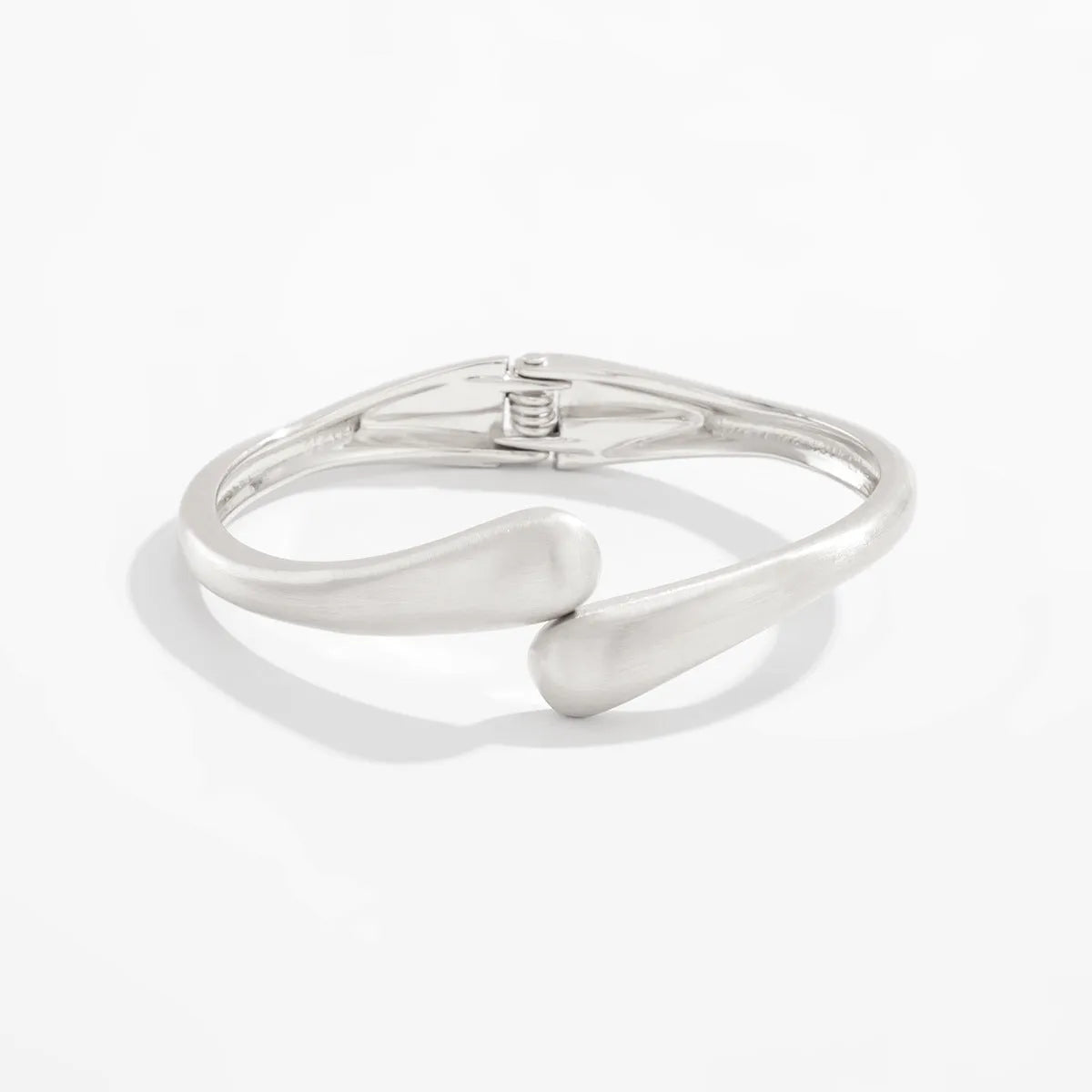 Alloy opening bracelet ellipse shape electroplated finish matte gold colour cold wind style