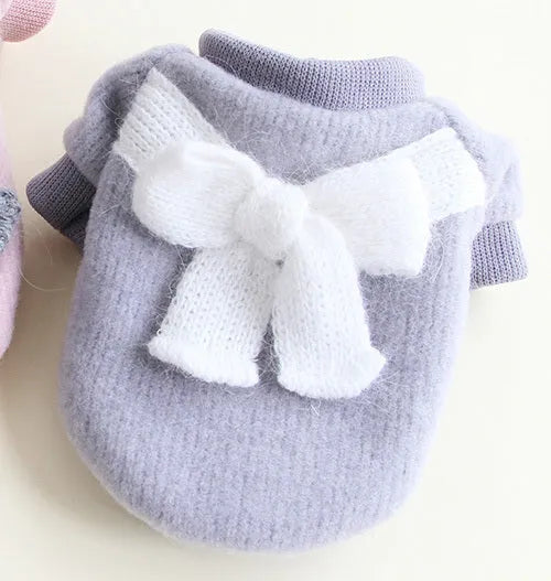 Thin fleece dog clothes in grey and pink for autumn and winter, sizes XS to XL