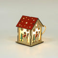 Wooden festive pendant 7cm x 7cm x 9cm with LED wick and battery in snowman, Santa or elk design