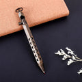 Brass hexagonal bolt action rollerball pen showing six-angle barrel and bolt mechanism