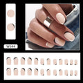 Black and white frosted reusable gel nail manicure set with 22 pieces.