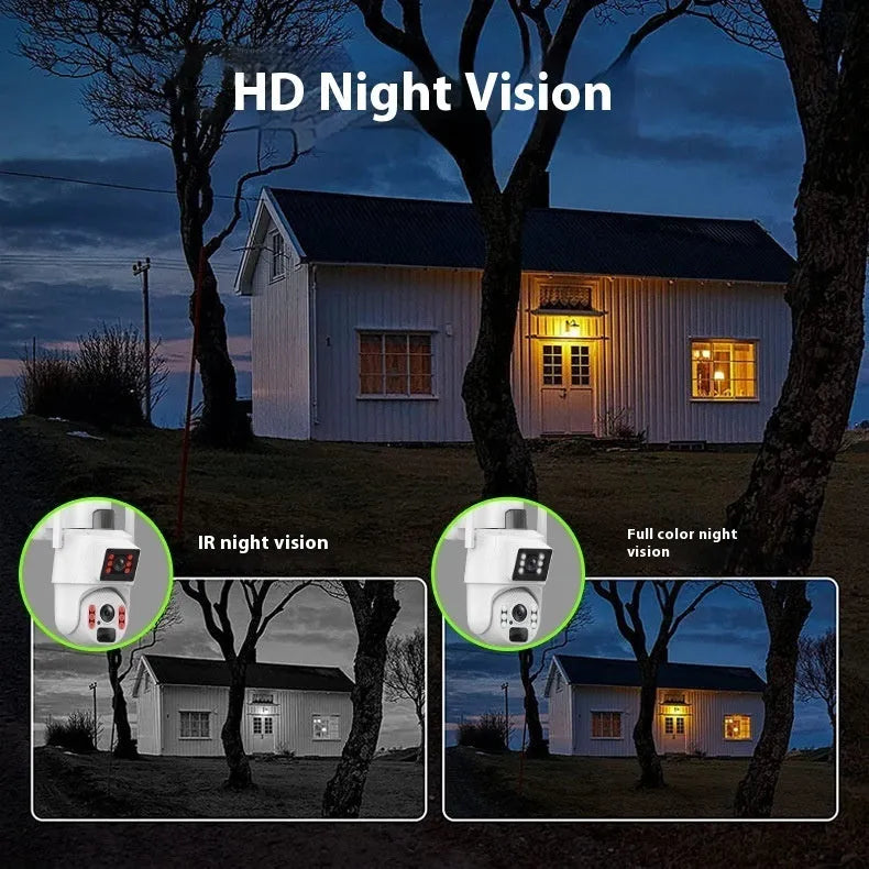 White Q39 outdoor remote wireless security camera with solar panel, 10x zoom, 6MP and Full Colour Night Vision