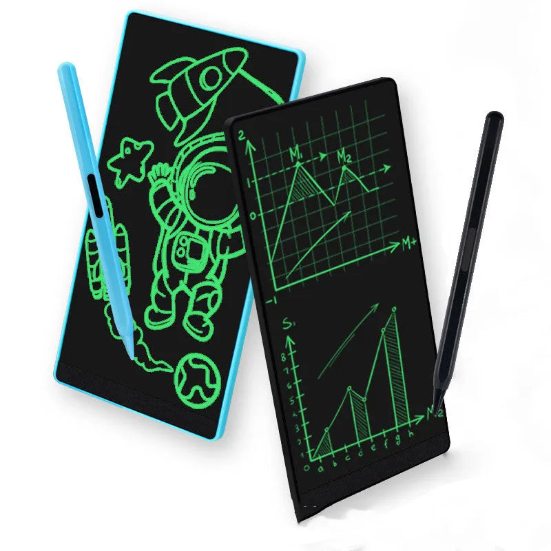 Blue LCD handwriting board with 6.5 inch screen and stylus for student writing practice