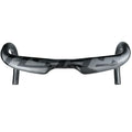 Carbon fibre road bicycle bent handlebar in a choice of colours, showing ergonomic bend and clamp area.