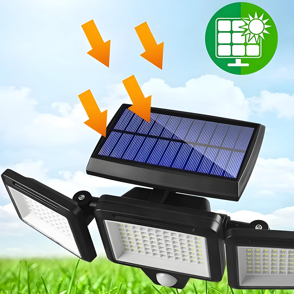 Outdoor solar wall lamp 210LED with intelligent induction sensor and remote control in totem design