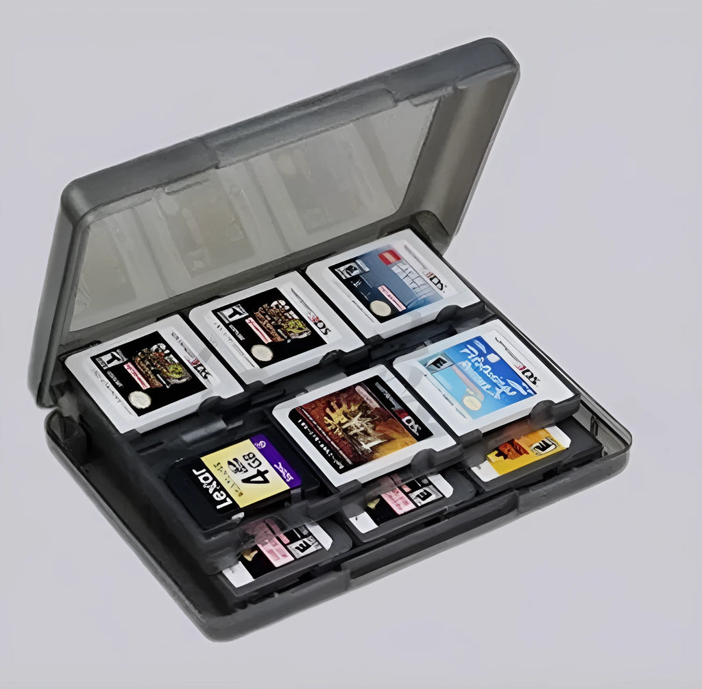 NDS 3DS game card storage box with 24 slots in black PP plastic
