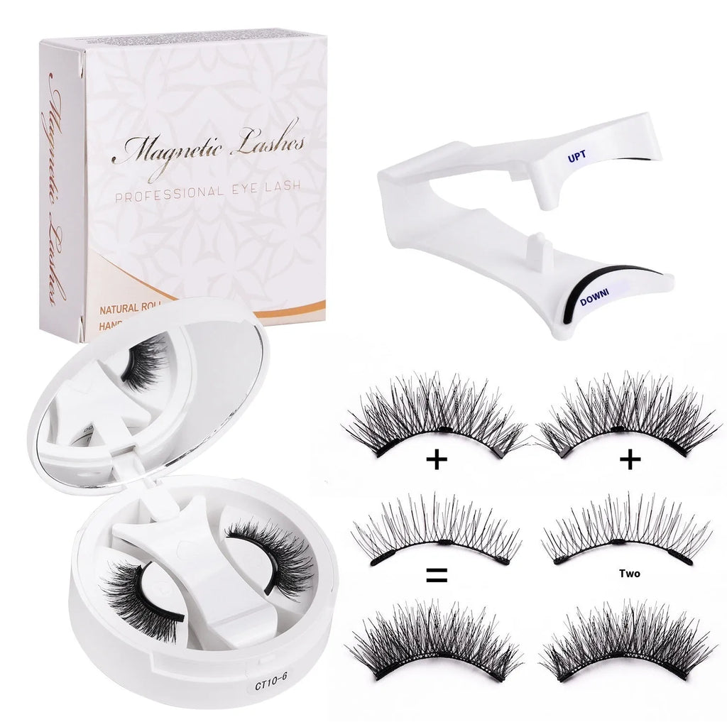 Portable integrated soap holder for magnetic false eyelashes storage, made from chemical fibre.