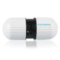 White compact car air purifier deodorizer 75x30x26mm 12V ABS
