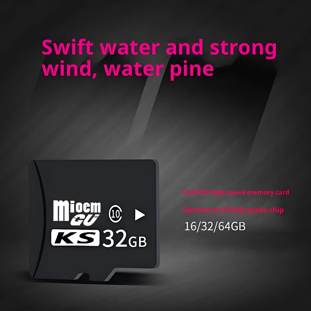 Black KS series TF memory card with C10 high-speed rating for mobile phones and cameras