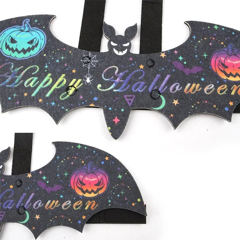 Halloween batwing costume for cats in felt fabric with bat design