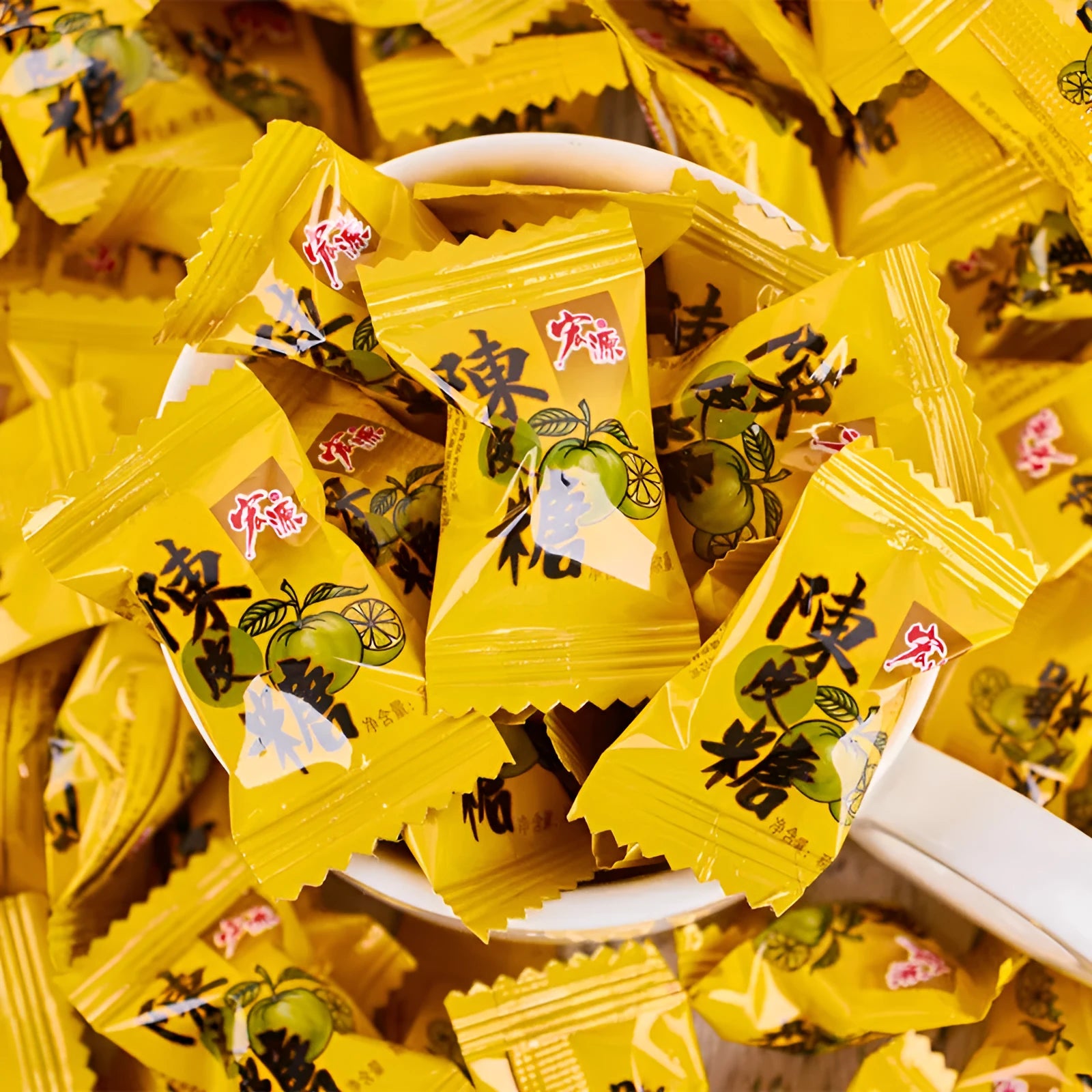 Assorted pack of Guava, Plum Sugar, and Tangerine Peel flavoured hard candies in a bag.