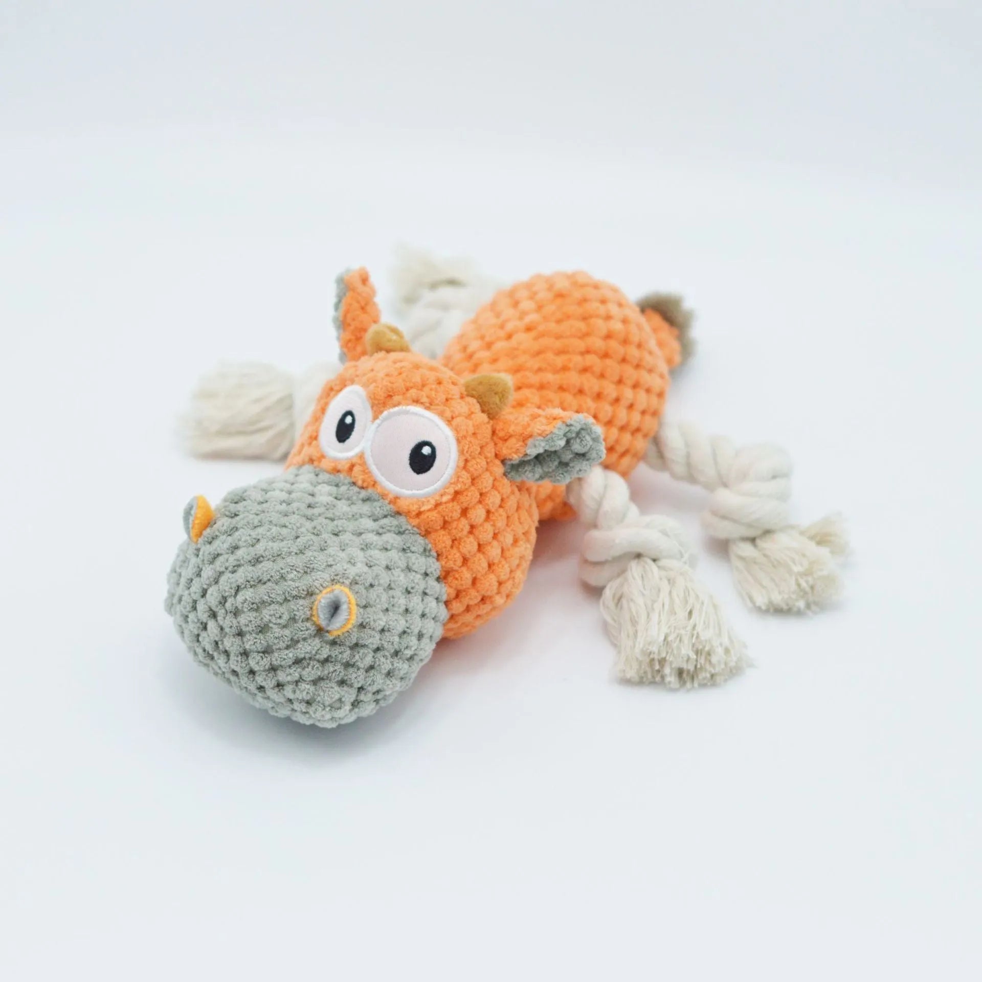 Blue plush dog toy with reinforced seams for aggressive chewers, designed for large breeds like Labrador Retrievers