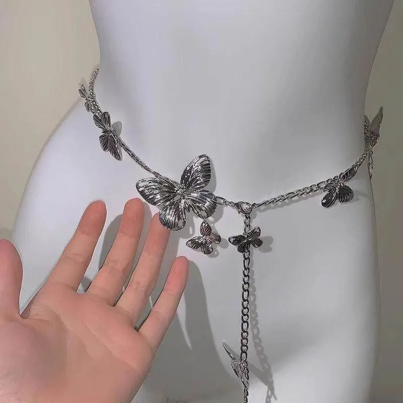 Alloy waist chain women's body jewellery 104cm length gold silver colour options