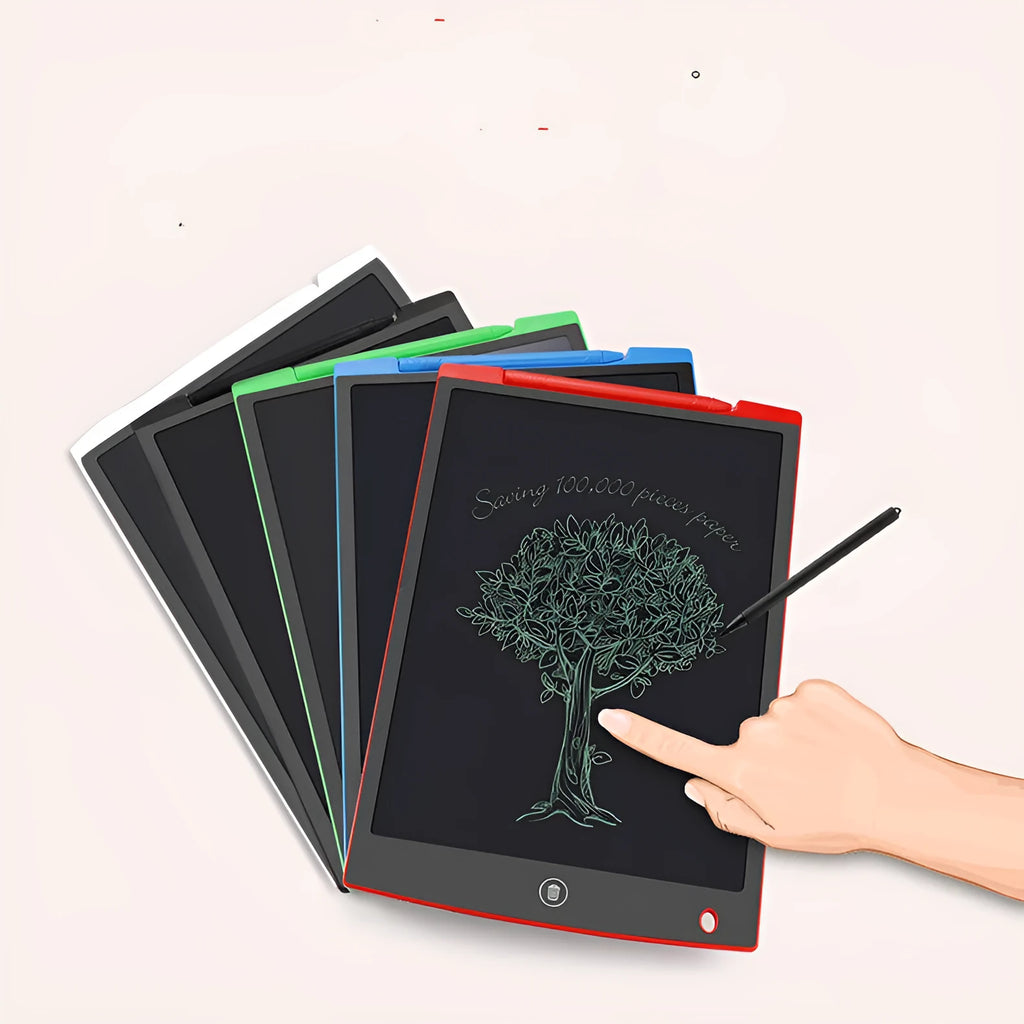 LCD electronic handwriting board for children in blue colour with stylus.