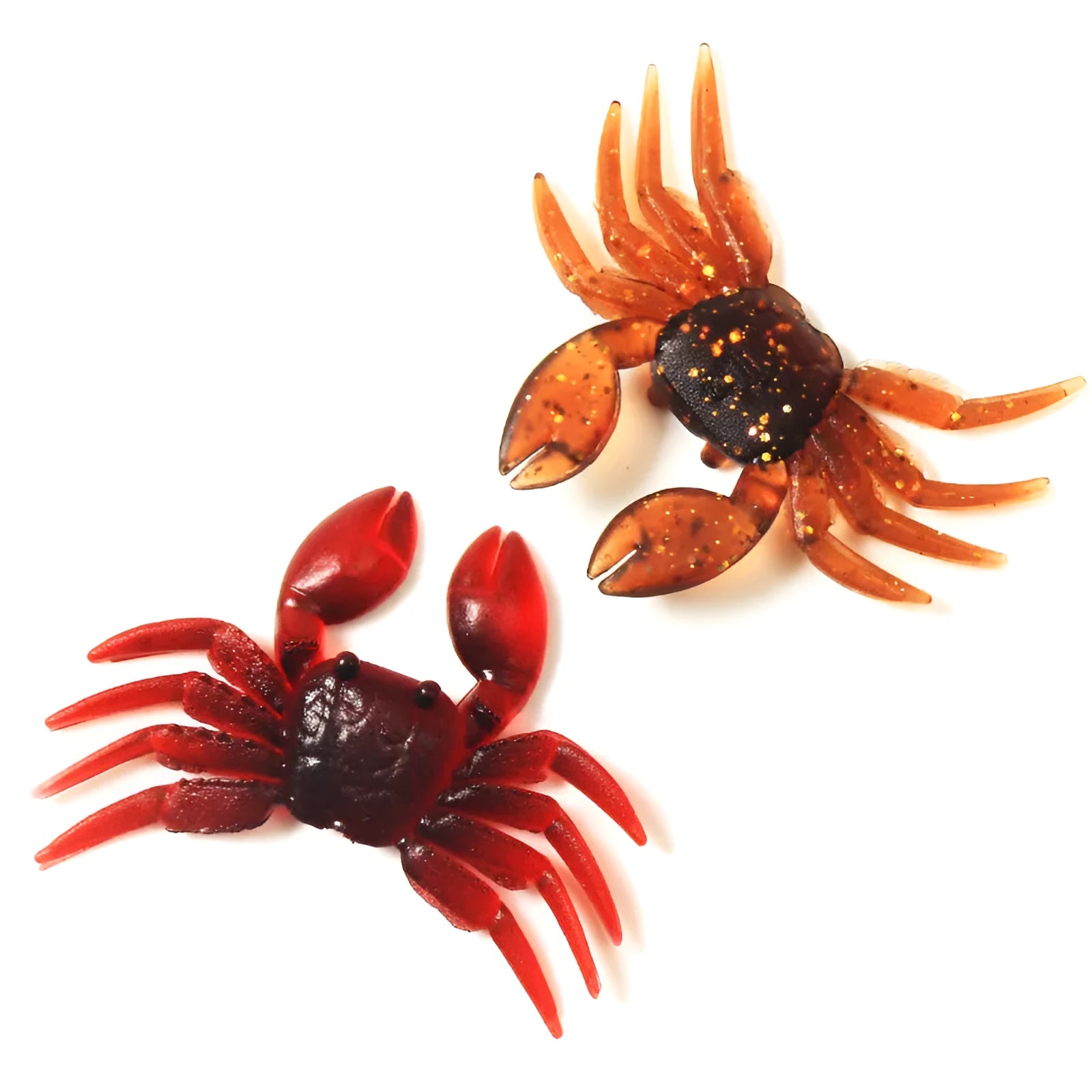 8cm PVC soft crab fishing lure in brown and red colour variations