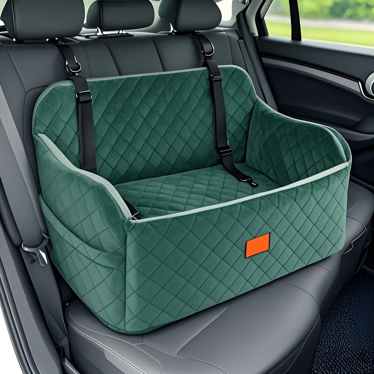 Washable cloth dog car kennel 76x48x38cm for medium and large dogs in gray, green, black or brown