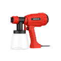 Red 450W electric spray gun with three nozzles and 1.7-metre wire on a white background