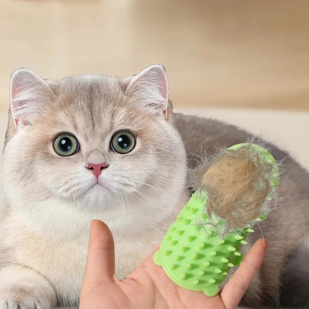 Silicone cat scratching massage comb with adjustable strap in multiple colours